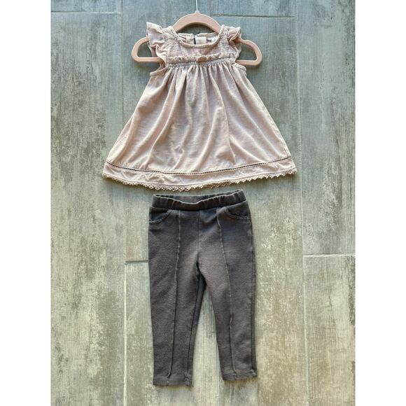 MAX STUDIO BABY Girls Outfit Tunic Sleeveless Tunic Top & Pants Set Designer 18m - Picture 1 of 6